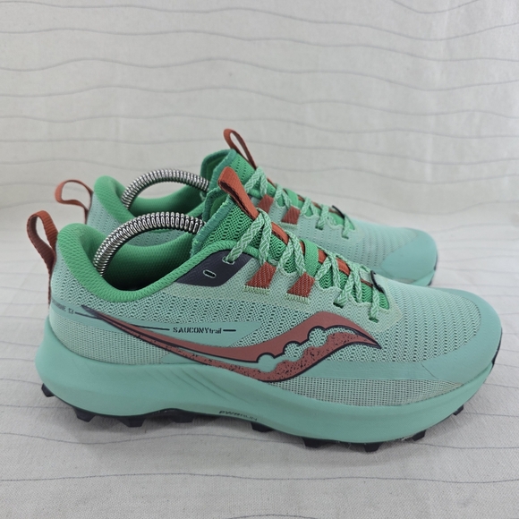 Saucony Shoes - Saucony Womens Peregrine 13 Mint Green Trail Running Hiking Shoes S10838-25 Sz 9